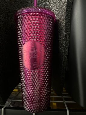 Starbucks maroon, colored, purpleish  Studded Tumbler with Matching Straw NWT